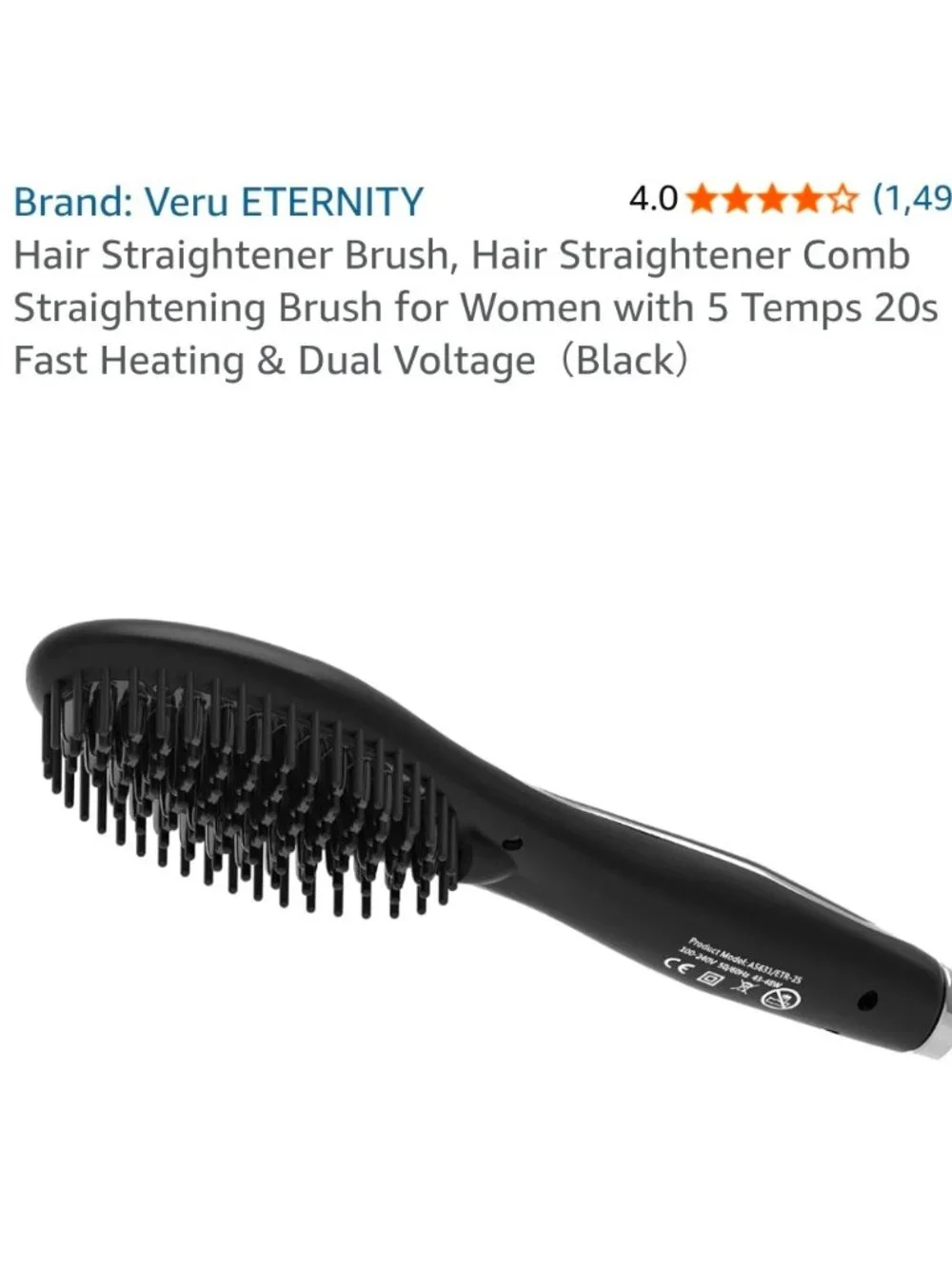 💯 Veru Eternity Hair Straightener Brush 💯